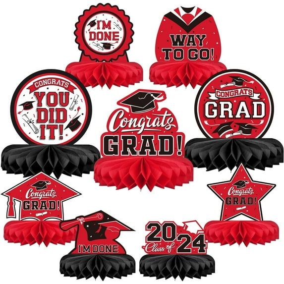 2023 Graduation Hat Honeycomb Decoration Desktop Decoration Paper Fan Honeycomb Ball Graduation Party Decorative Object