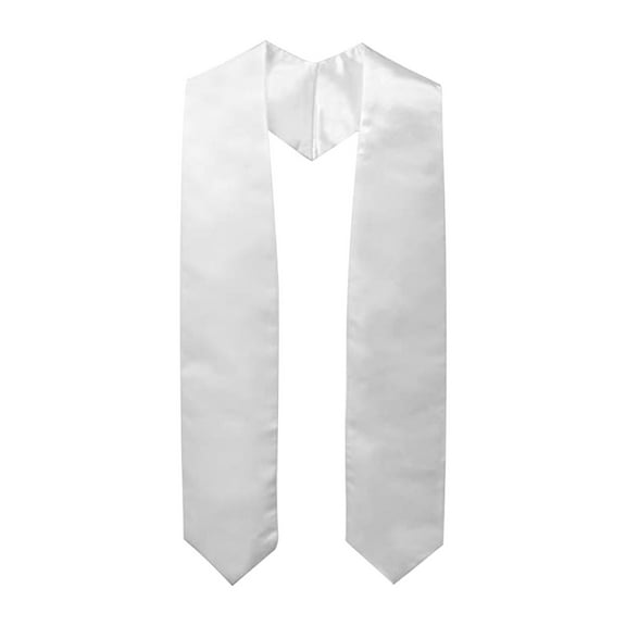 RnemiTe-amo Plain Graduation Stole, White