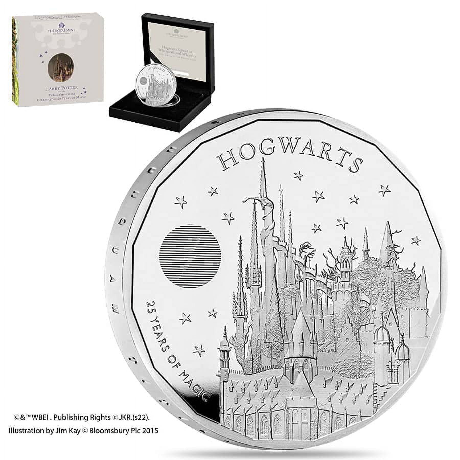 BRITISH ROYAL MINT 2023 Great Britain 1 oz Hogwarts School Proof Silver Coin .999 Fine