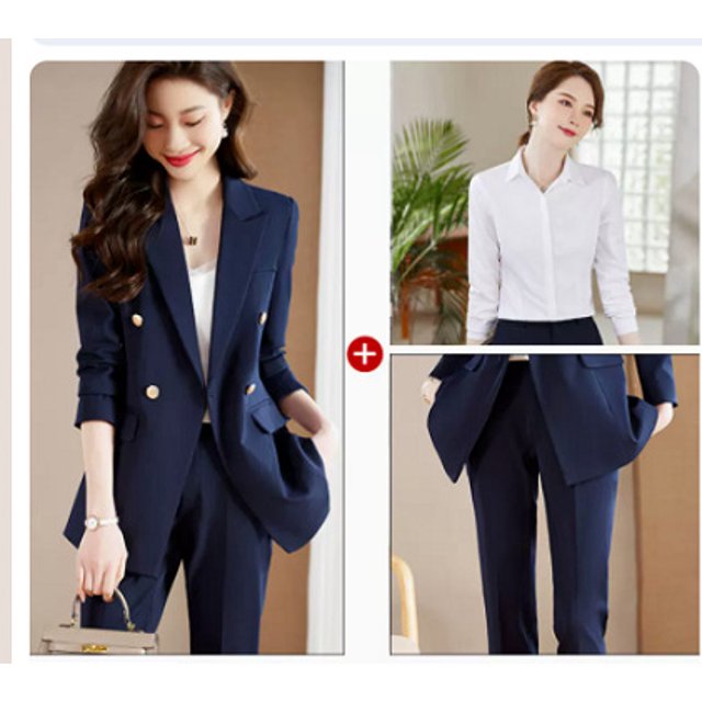 2023 Grey Suit Women‘s Business Wear Temperament Goddess Fan Sense