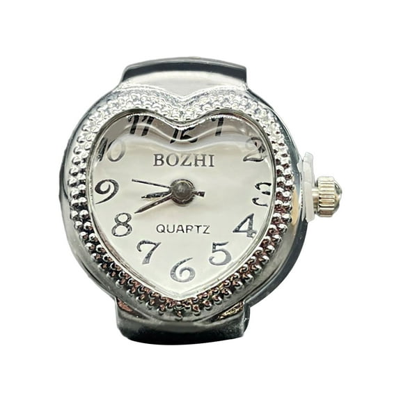 2023 Heart Punk Adjustable Quartz Watch Ring for Women Men Vintage Couple Elastic Finger Rings Jewelry Valentines Day