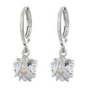 AOUJEA 2023 Hoop Earrings for Women Heart-Shaped Earrings Fashion Pearl Crystal Shining With Shining Cubic-Crystal Wonderful Gift 50% Off Clearance