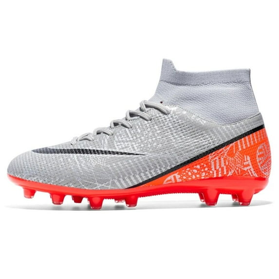 2023 Hot-Selling Football Boots Men's Soccer Cleats TF/FG Kids Wear-Resistant Training Shoes Outdoor Non-Slip Sneakers Size34-46 OG-2398-C-Grey 39