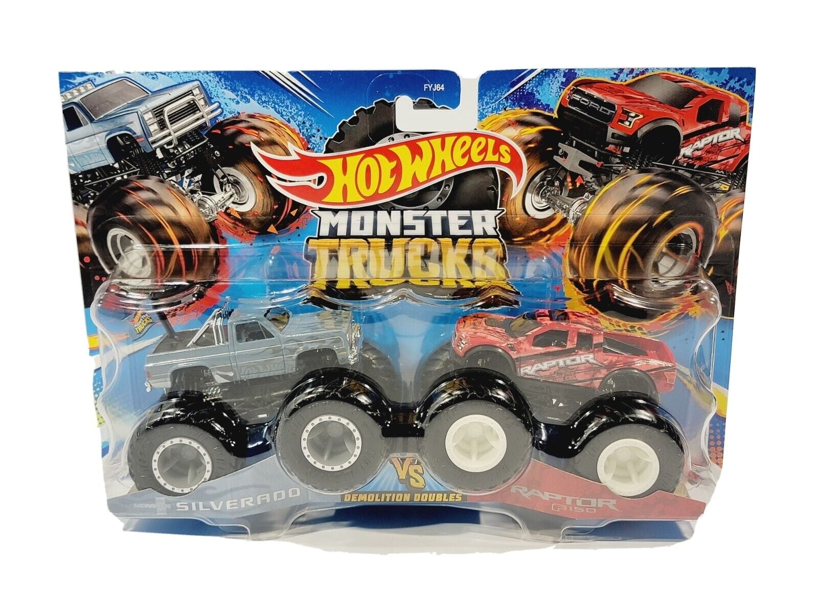 2023 Hot Wheels Monster Trucks Demolition Doubles Chevy Silverado Vs Ford Raptor