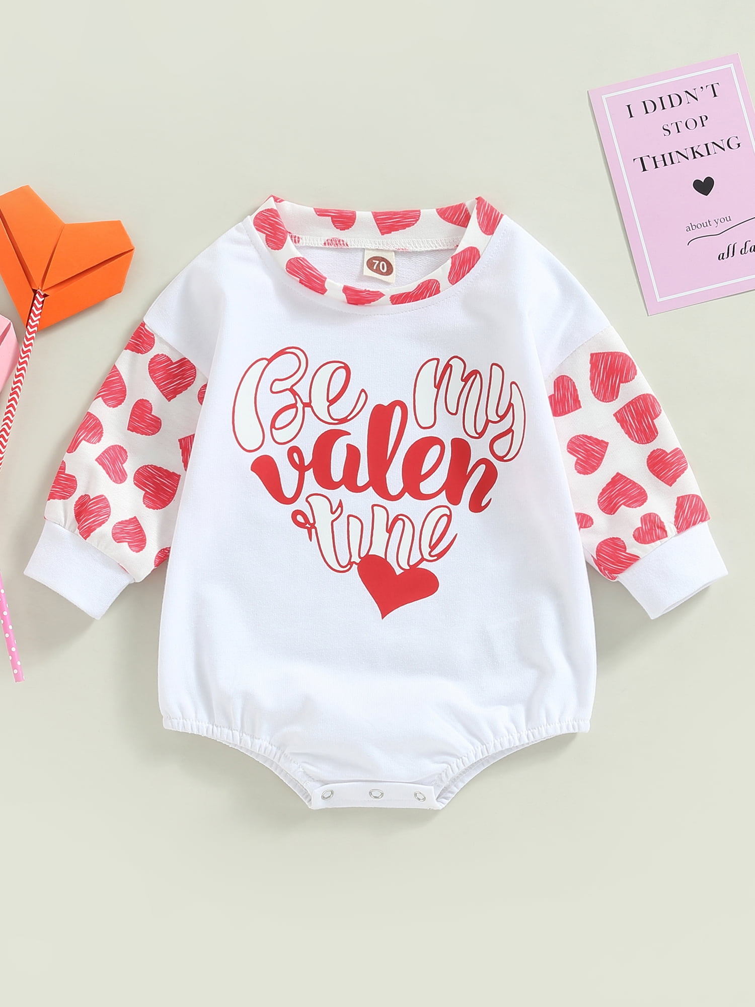 2023 Infant Baby Boy Girl Valentine 's Day Outfit Long Sleeve Oversized