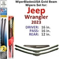 thumbnail image 1 of 2023 Jeep Wrangler Beam Wiper Blades Wipers WBUSA (Set of 3) w/Rear Wiper, 1 of 3