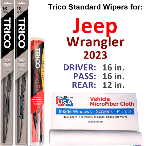 2023 Jeep Wrangler Wiper Blades (Set of 3) w/Rear Wiper