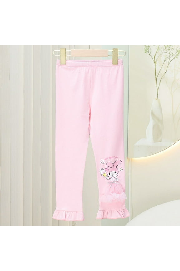 2023 Kawaii Sanrio Kids Pants Hellokitty Kuromi Cinnamoroll Mymelody Cartoon Anime Leggings Casual Pants Spring Autumn Girl Gift