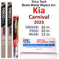 thumbnail image 1 of 2023 Kia Carnival Beam Blade Wipers (Set of 3) w/Rear Wiper, 1 of 3