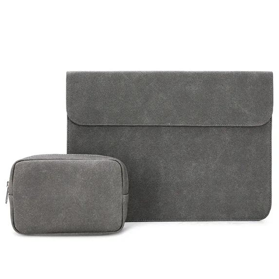 2023 Laptop Bag Sleeve for MacBook Air 13 13.6 Case 2023 M1 M2 M3 Pro 14.2 inches A2442 A2779 PU Leather Frosted Shockproof Bag (Dark Gray Sets,M1 M2 Pro 13 A2338)