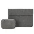 thumbnail image 1 of 2023 Laptop Bag Sleeve for MacBook Air 13 13.6 Case 2023 M1 M2 M3 Pro 14.2 inches A2442 A2779 PU Leather Frosted Shockproof Bag (Dark Gray Sets,13 A1706 A1708 A1989), 1 of 7