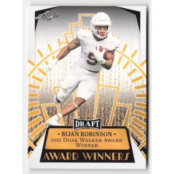 Near Mint 2023 Leaf Draft Bijan Robinson #12 Texas Longhorns NFL Football Card