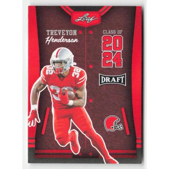 2023 Leaf Draft TreVeyon Henderson #81 Red Ohio State Buckeyes NFL FOOTBALL Trading Card
