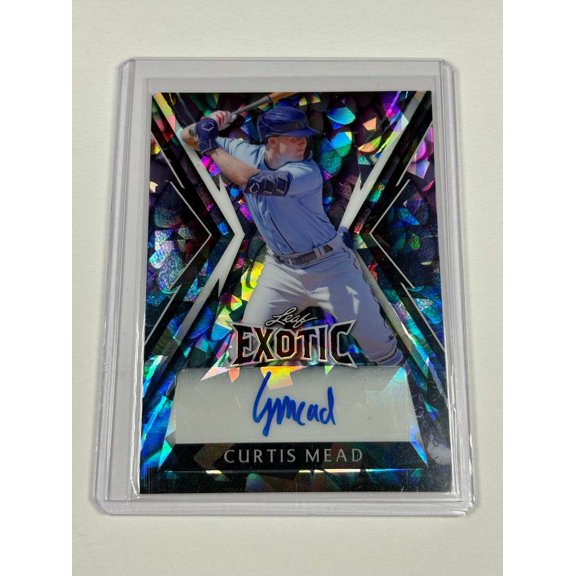 2023 Leaf Exotic Curtis Mead Auto 1/2 Serial Numbered Baseball Card Excellent Autographed Baseball Trading Card