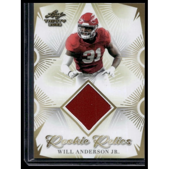 2023 Leaf Trinity (Mega Box) Will Anderson Jr. #RR-38 Rookie Relic Gold MEM