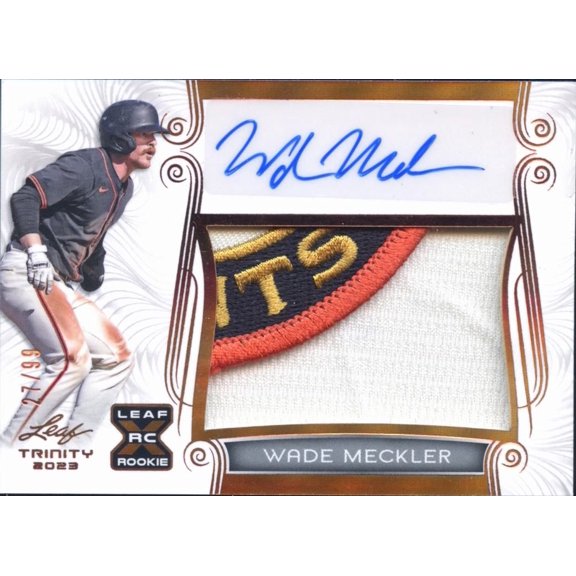 Wade Meckler 2023 Leaf Trinity Auto Patch RC Baseball Card PA-WM1 27/99 Giants