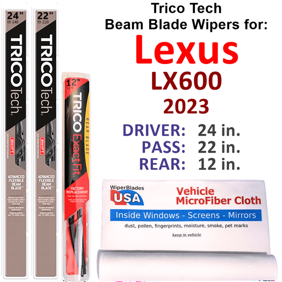 2023 Lexus LX600 Beam Blade Wipers (Set of 3) w/Rear Wiper