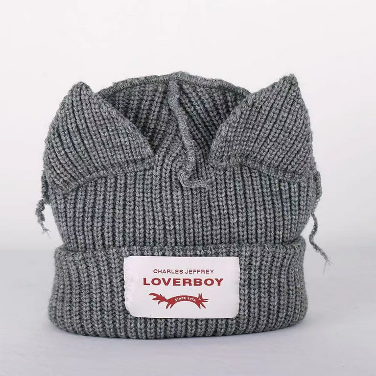 帽子 Loverboy CHUNKY EARS BEANIE SCARF Charles Jeffrey LOVERBOY Black Chunky Ears Beanie Scarf