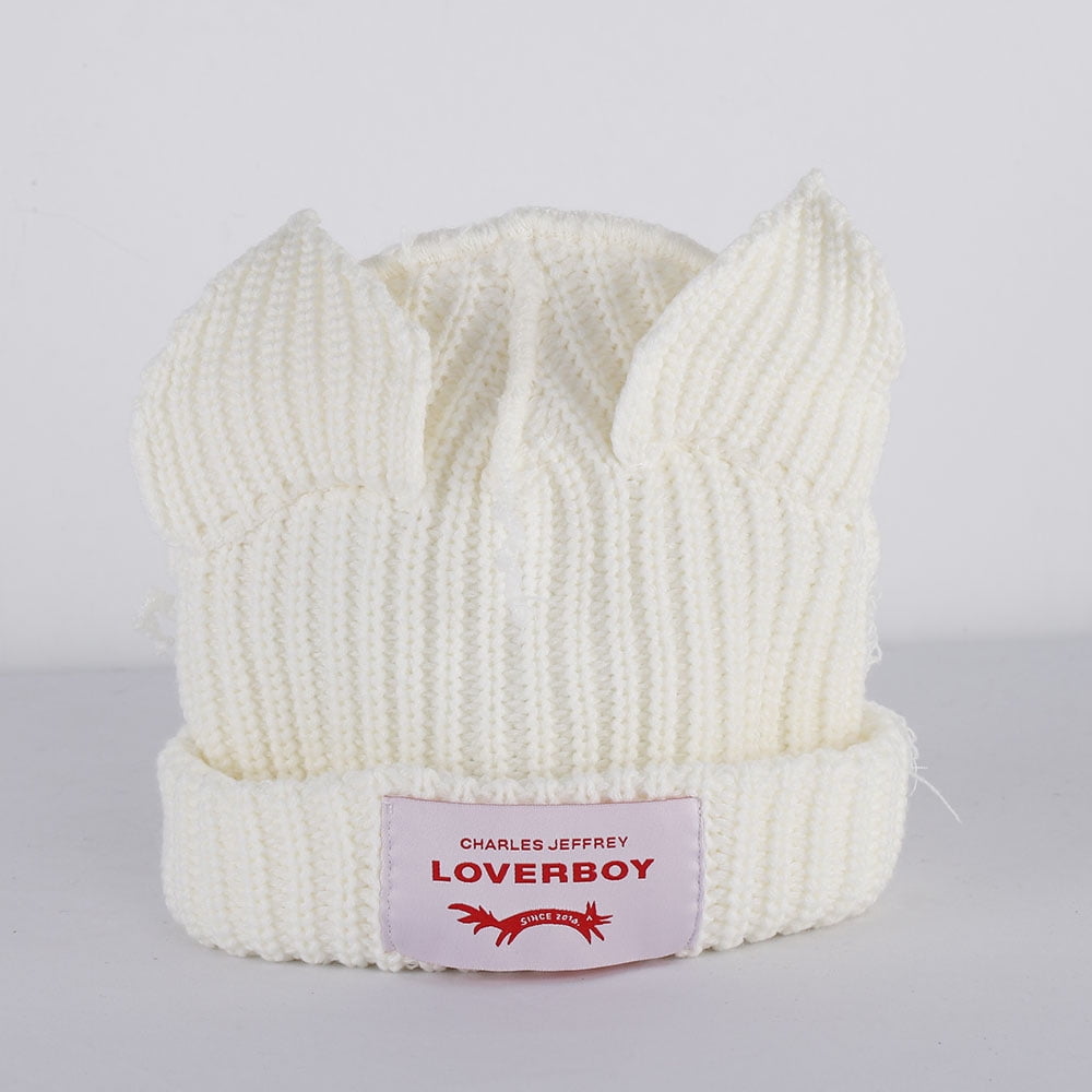 2023 Loverboy Cat Ear Knit Hat solid Warm Pig Ear Woolen Hat 2023 Loverboy Cat Ear Knit Hat solid Warm Pig Ear Woolen Hat