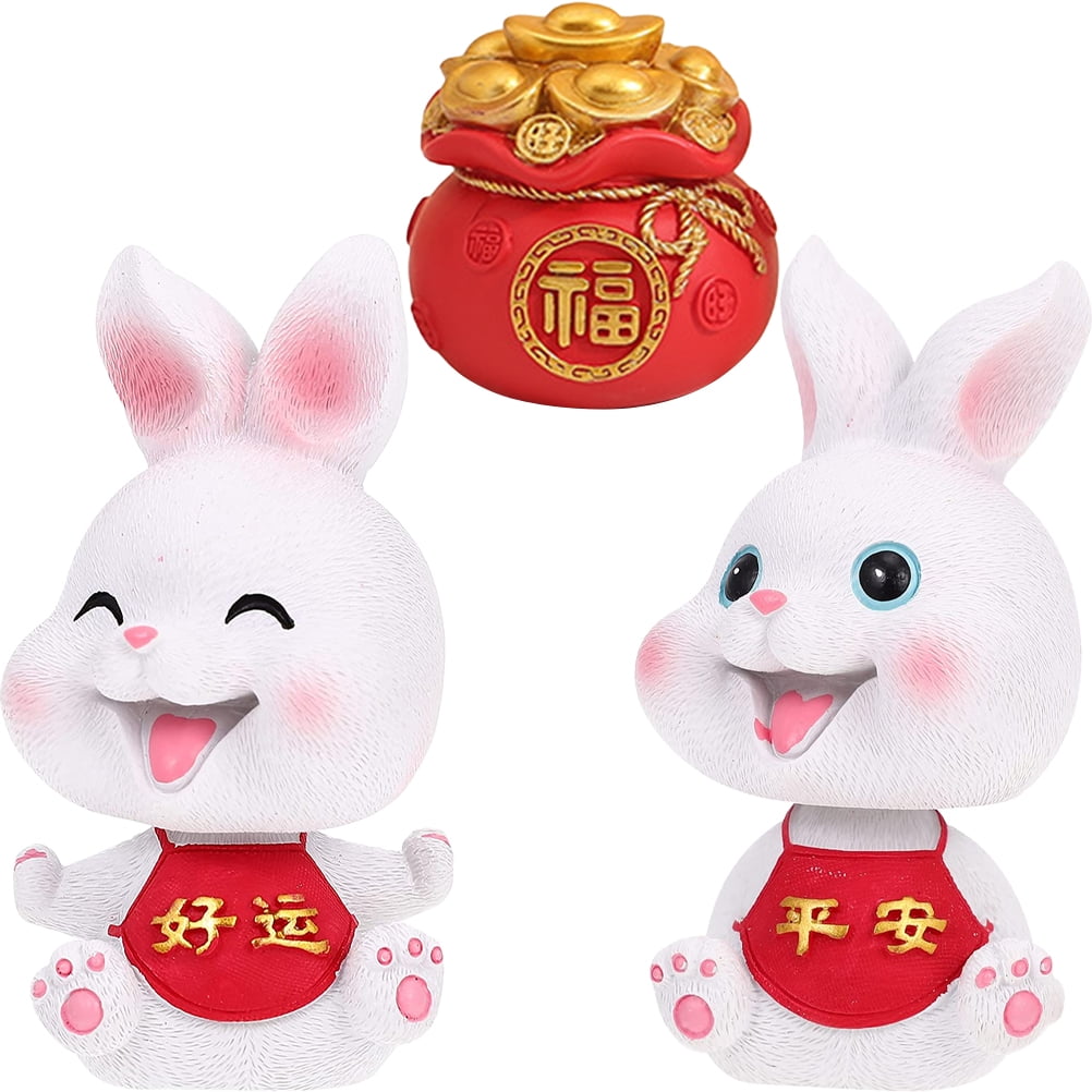 2023 Lucky Rabbit Figurine with Money Bag for Home and Car Decor ...