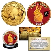 2023 Lunar New YEAR OF RABBIT 24K Gold Clad $50 American Buffalo Tribute Coin