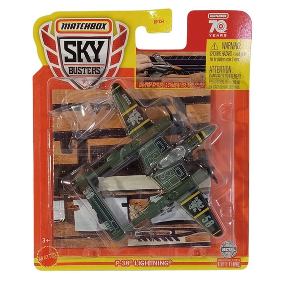 2023 Matchbox Skybusters 28/32 P-38 Lightning 1:64 Scale Metal Diecast
