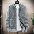 thumbnail image 1 of 2023 Men's Long Sleeve Cardigan Sweater Fall Outerwear Knit Soft Fitted Turtleneck Warm Zip Up Mock Neck Fleece Lined Knitwear, 1 of 5