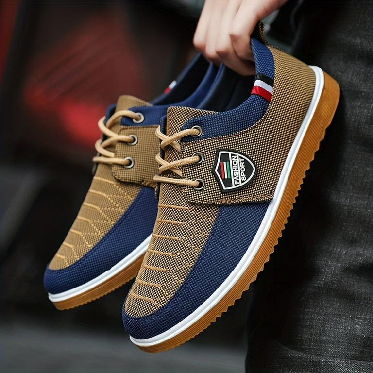2023 Men s New Canvas Shoes Breathable Non slip Lace up Skate Shoes For Outdoor Spring And Autumn Walmart