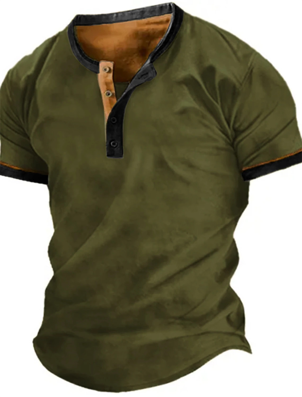 2023 Men's Shirts Henley Plain Shirt Vneck Printed Top Vintage Cotton