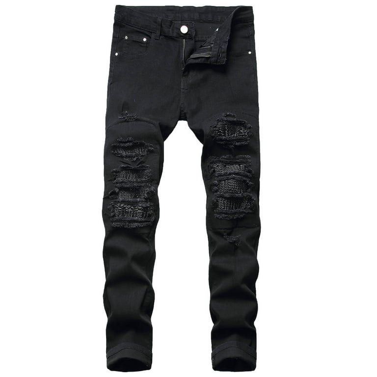 2023 Men's Slim Fit Stretch Jeans Ripped Skinny Jeans Distressed