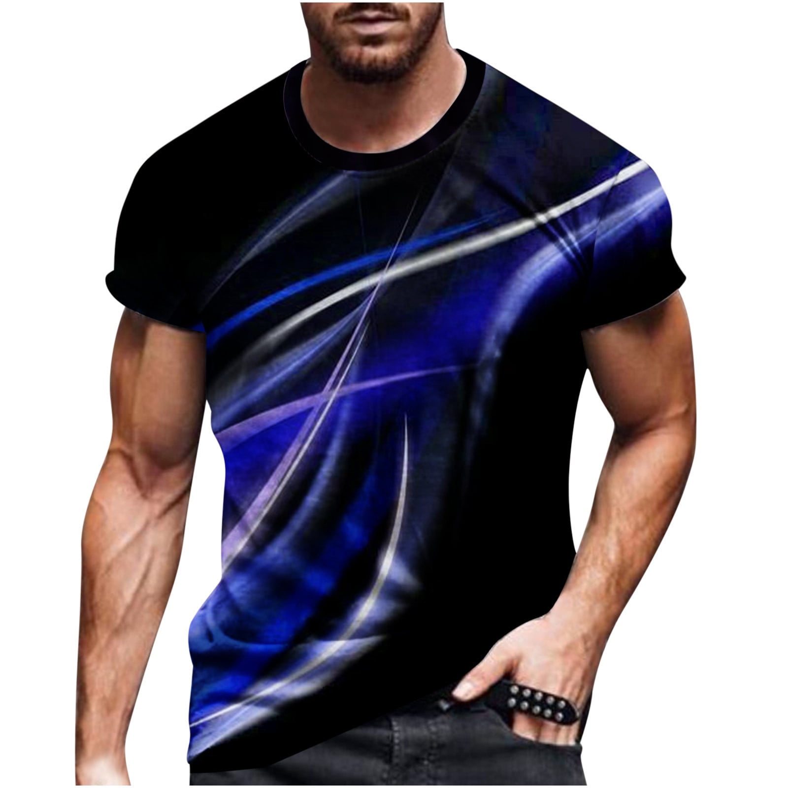 2023 Mens Short Sleeve Crewneck T Shirt Casual 3D Print Shirts