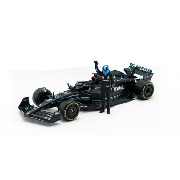 2023 Mercedes-Benz AMG Petronas F1 Team w/Driver, #63 George Russell - Bburago 18-28037/63 - 1/24 Scale Diecast Model Car