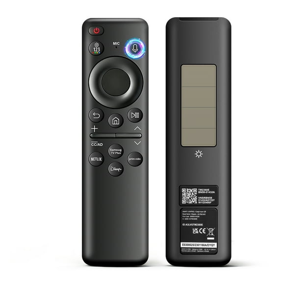 BN59-01432A Rechargeable Solar Voice Remote Replacement for Samsung TV Remote with Bluetooth, Compatible with Samsung Neo QLED S90D 4 K 8K HDR Ultra HD Smart TV, VG-TM2360E 2023 Model, Black