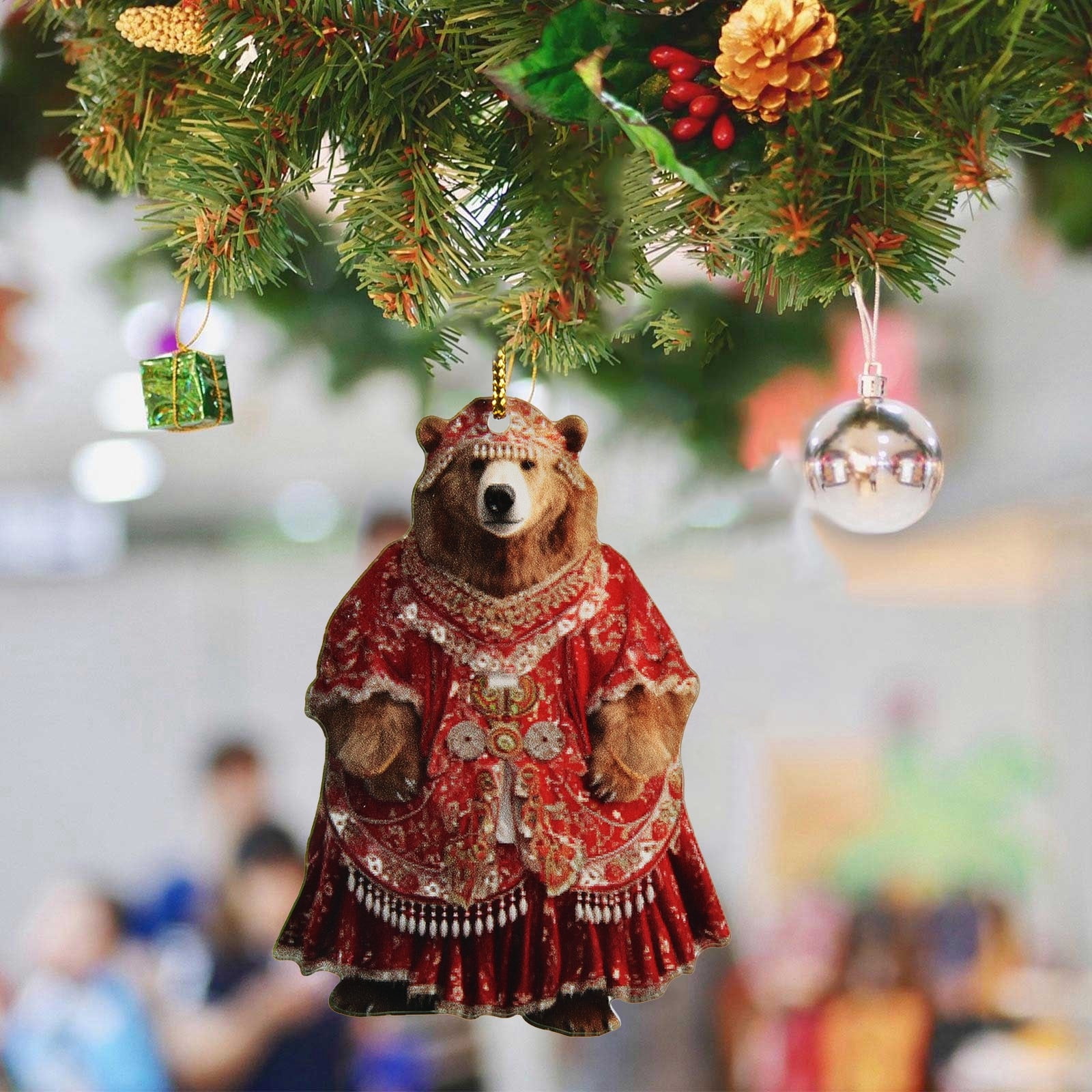 2023 NEW Cute Polar Bear Christmas Scene Decoration Christmas Hanging