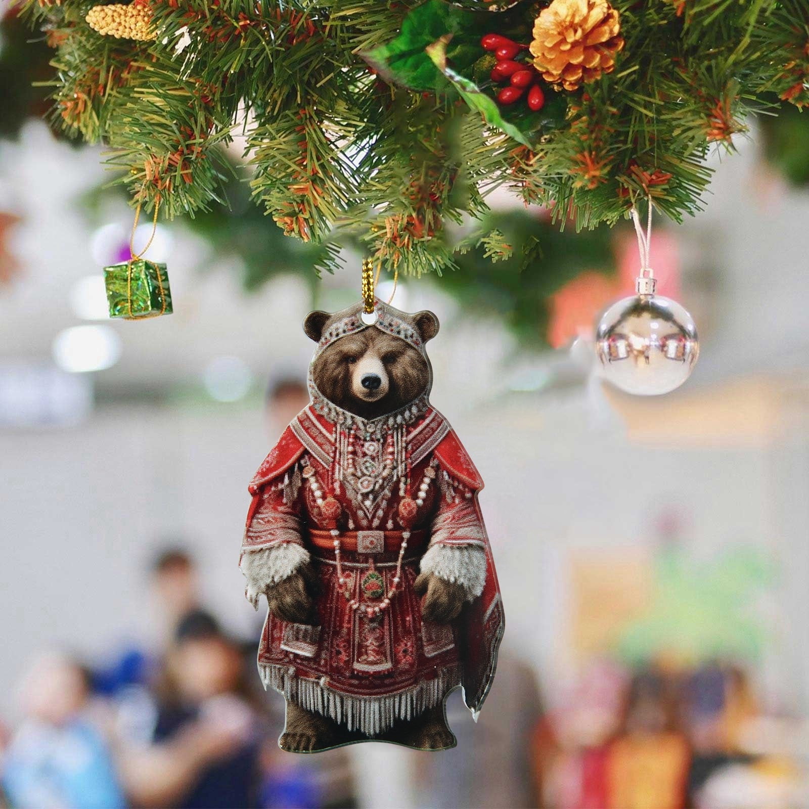 2023 NEW Cute Polar Bear Christmas Scene Decoration Christmas Hanging