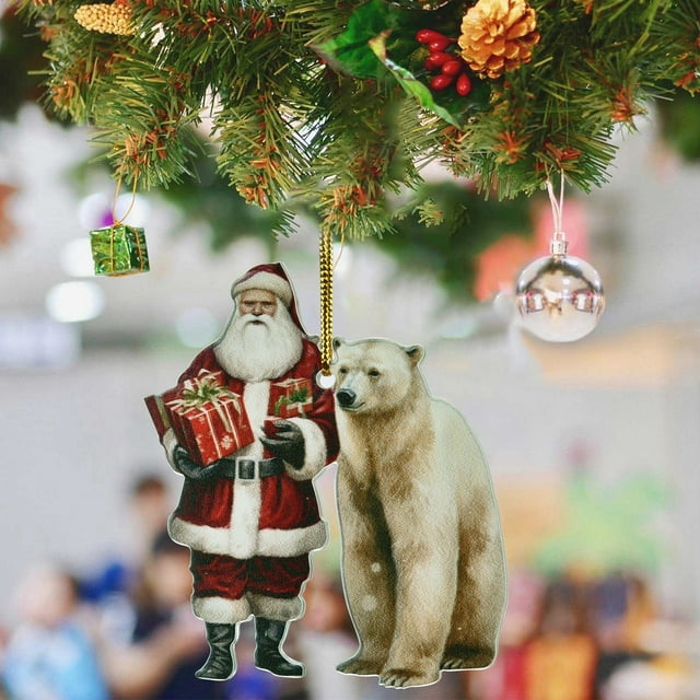 2023 NEW Cute Polar Bear Christmas Scene Decoration Christmas Hanging