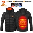 2023 NEW Men Heated Jackets Outdoor Coat USB Electric Battery Long