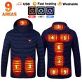 2023 NEW Men Heated Jackets Outdoor Coat USB Electric Battery Long