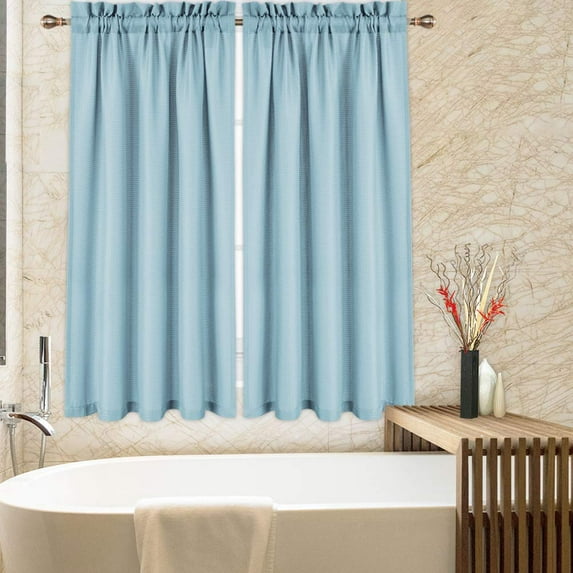 2023 NEW Weave Textured Short Curtain for Bathroom Waterproof Window Covering Kitchen Cafe Curtains