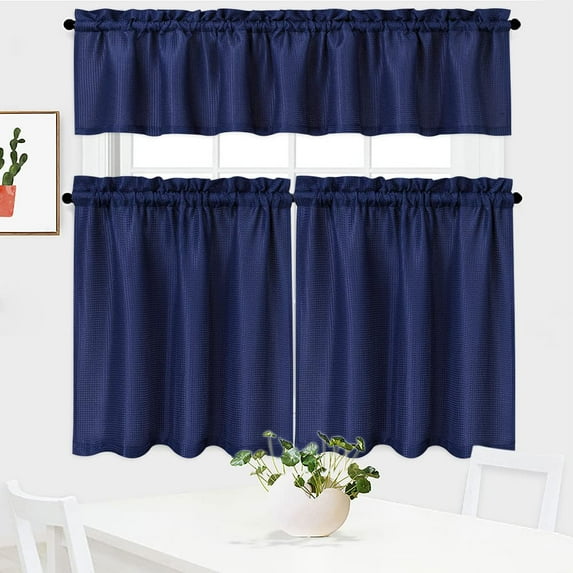 2023 NEW Weave Textured Short Curtain for Bathroom Waterproof Window Covering Kitchen Cafe Curtains