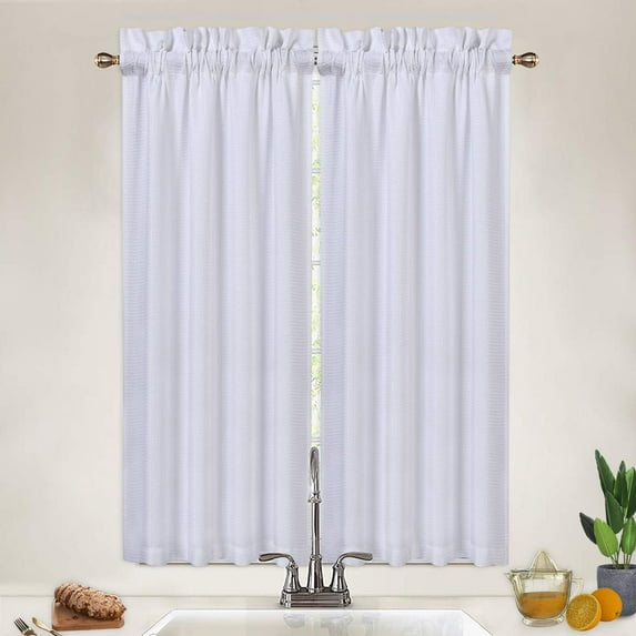 2023 NEW Weave Textured Short Curtain for Bathroom Waterproof Window Covering Kitchen Cafe Curtains