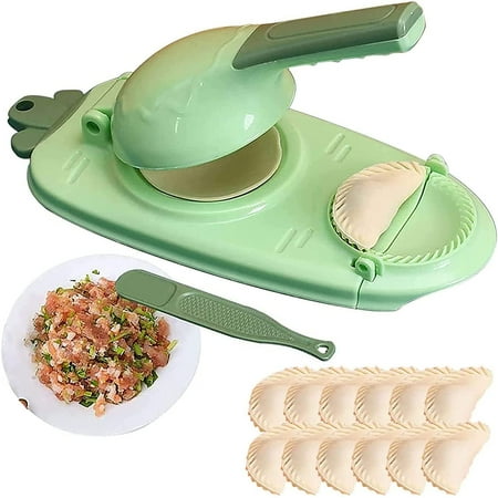 2023 New 2 In 1 Dumpling Maker,Dumpling Maker Wrapper Mold,,Diy Dumpling Maker Tool,2 In1 Portable Empanada Press Dumpling Skin Maker Machine for Chinese Dumpling(Green)