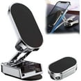 thumbnail image 1 of 2023 New Alloy Folding Magnetic Car Phone Holder, Magnetic 360° Car Phone Holder Stand Dashboard Folding Bracket Universal, Car Magnetic Phone Holder, Stable, no Shaking (Silver), 1 of 5