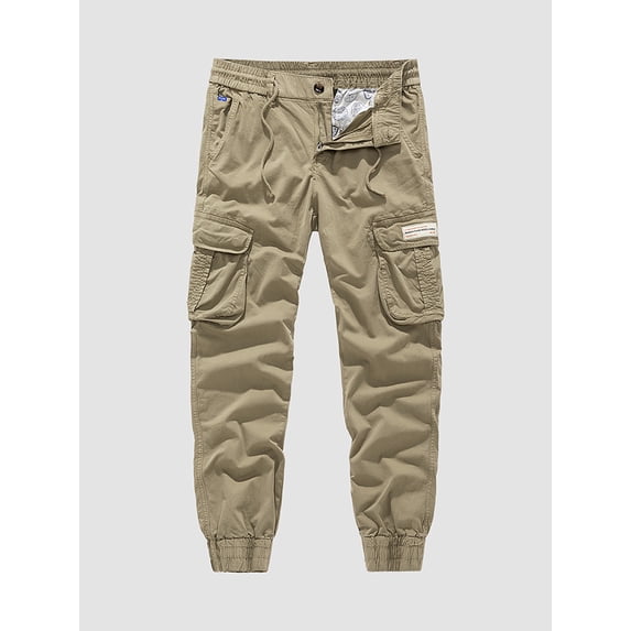 2023 New Autumn Cargo Pants Men Multi-Pockets Washed Cotton Work Wear Cargo Jogger Military Overalls Elastic Waist Male Trousers