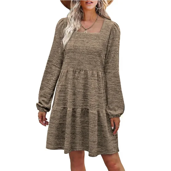 Liangfeng Casual Brown skirts for women in Autumn Winter Simple style skirts for women