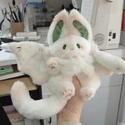 2023 New Bat Rabbit Plush Toy,Cute Bat Bunny Plush Toy with Wings for Kids and Adults Gifts (White)