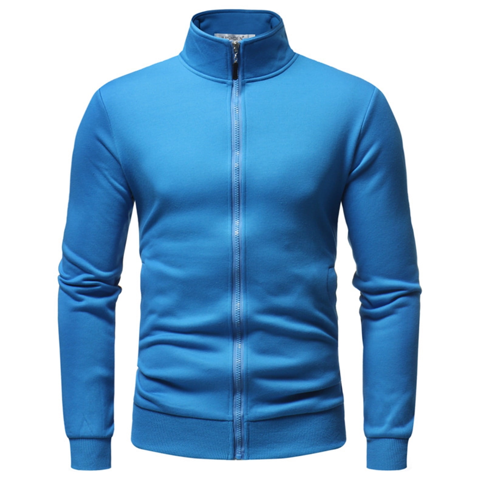 2023 New Big Size Men's Casual Solid Color Long Sleeve Coat Stand