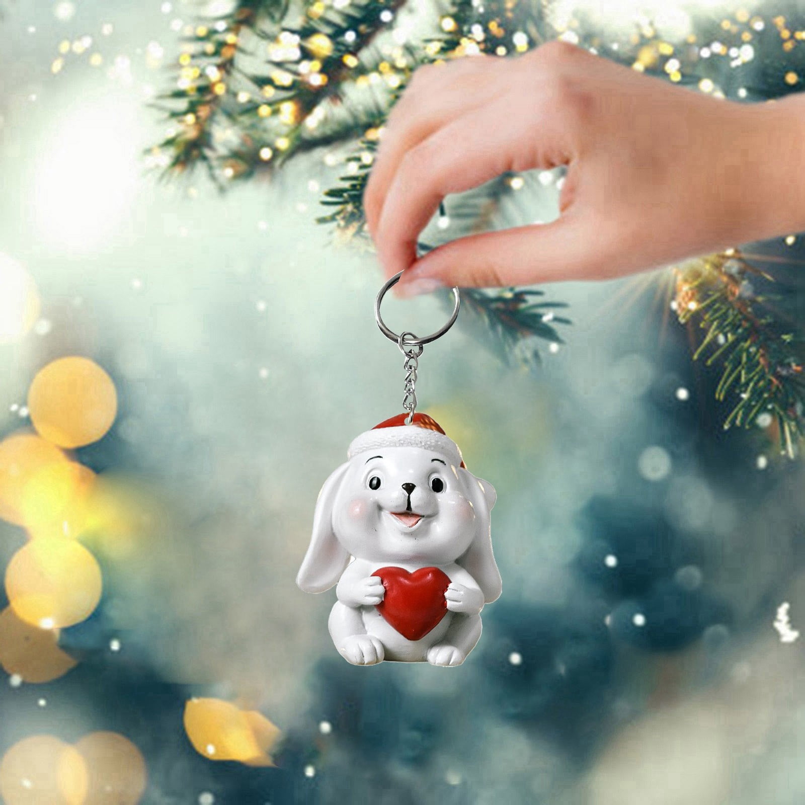 2023 New Cute Christmas Penguin Christmas Tree Keychain White Elephant