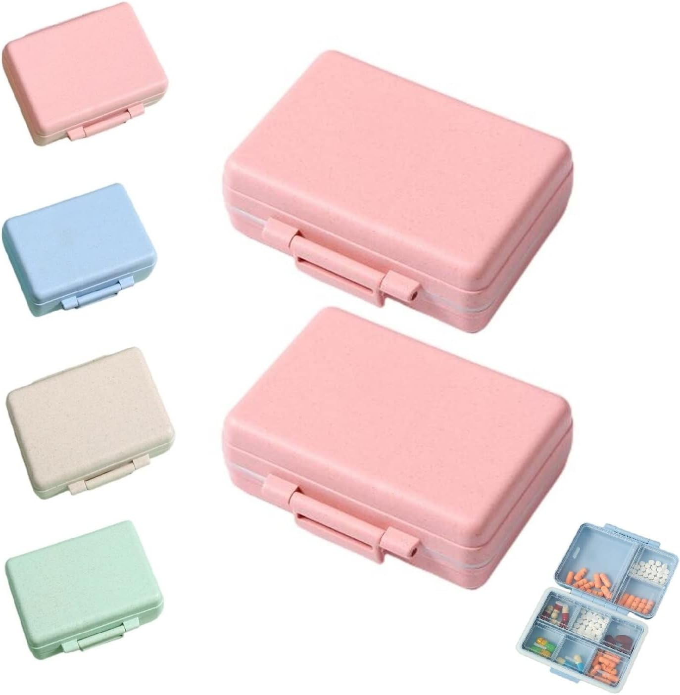 2023 New Daily Pill Organizer, 9 Compartments Portable Sealed Pill Box