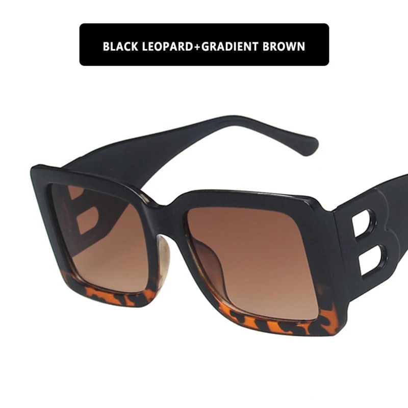 2023 New Fashion Oversized The Letter B Square Luxury Trend Sunglasses 
